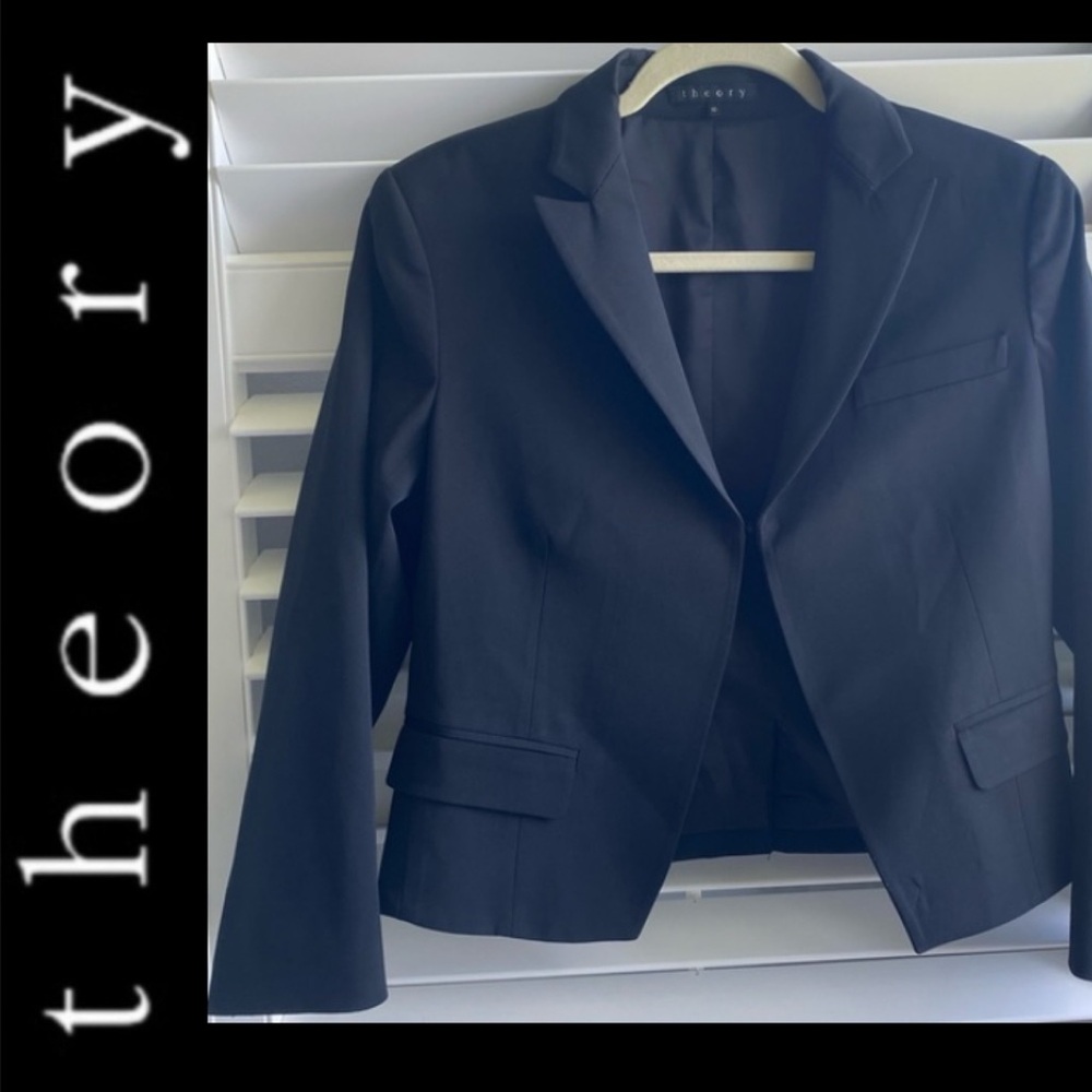 THEORY Blazer Womens Size 10 Black Suit Jacket Style #a0505116